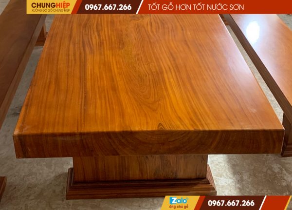 Bộ bàn ghế băng 3 tấm ( K3) nguyên khối gỗ gõ đỏ